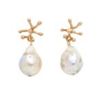 Ocean Coral Baroque Pearl Drop Earrings Ocean Coral Baroque Pearl Drop Earrings
